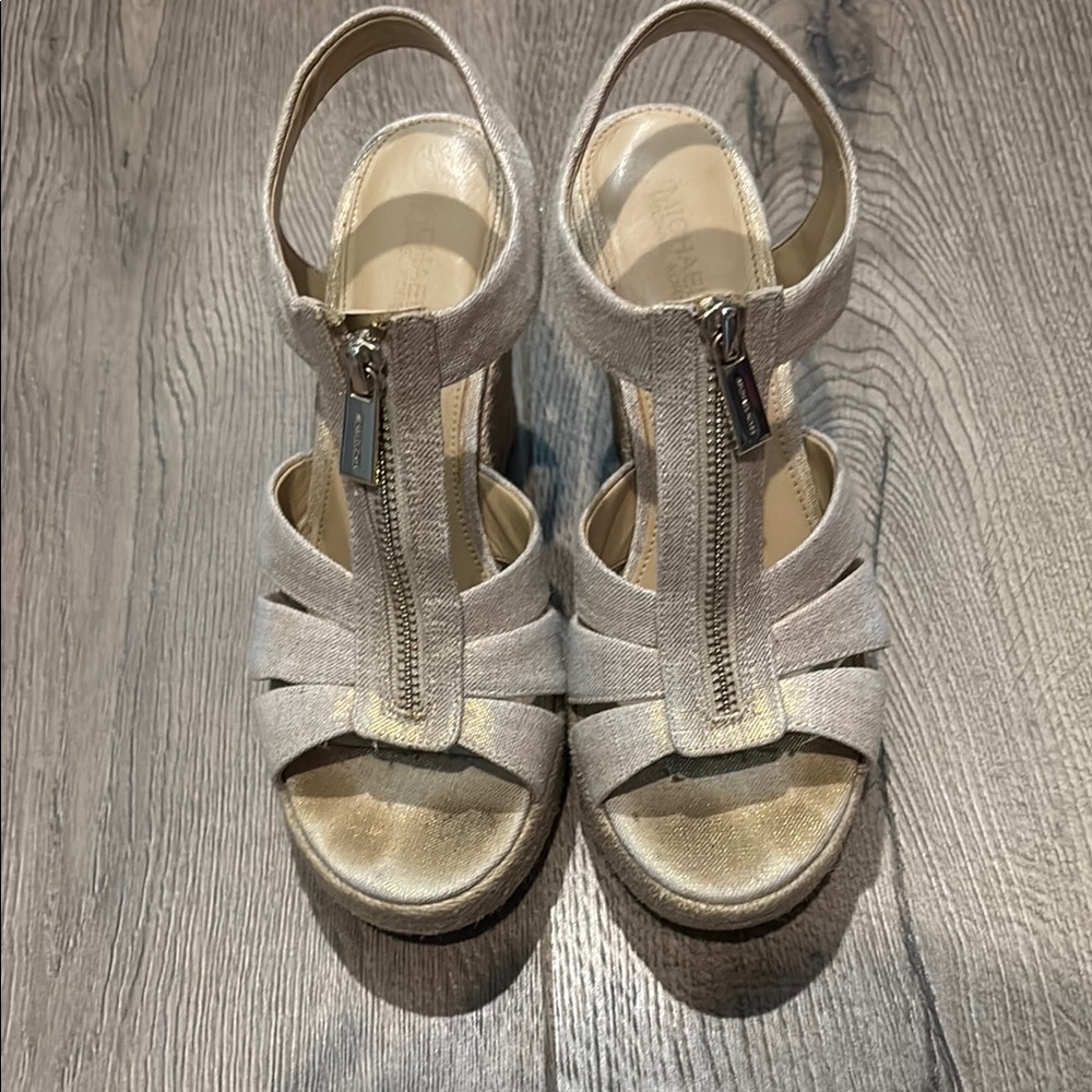 Michael Kors Cream Wedge Sandals
